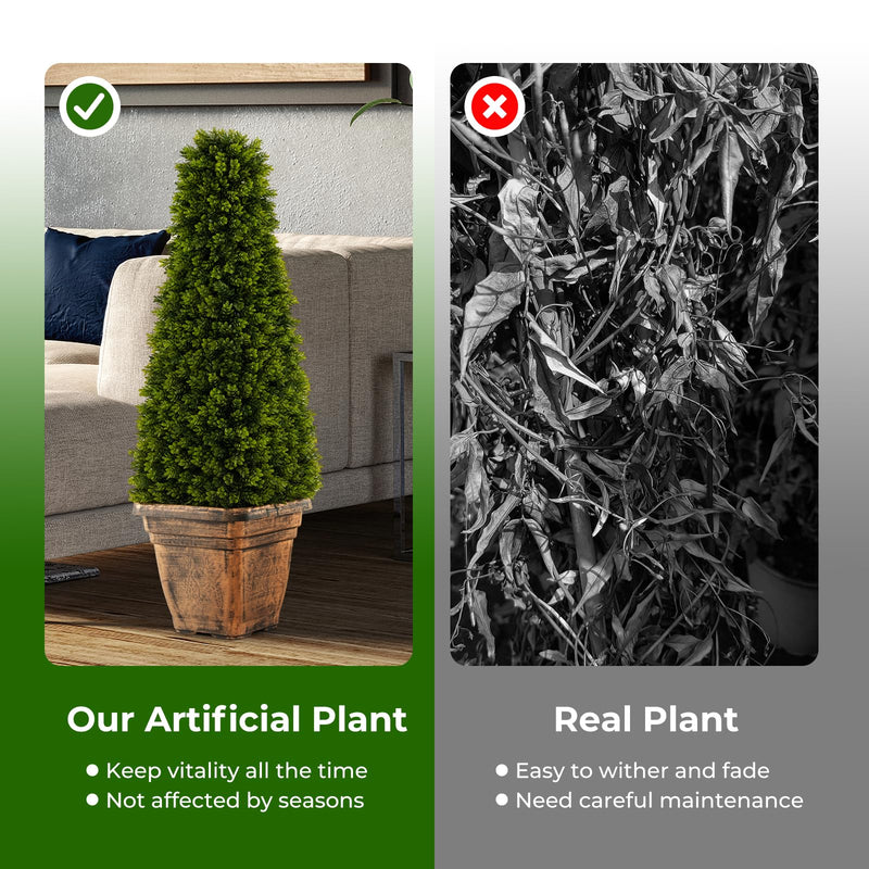 Load image into Gallery viewer, Goplus 3ft Artificial Boxwood Topiary Tree
