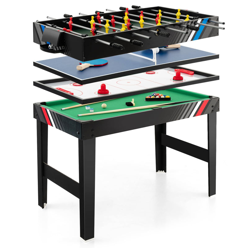 Load image into Gallery viewer, Goplus 4-in-1 Combination Game Table, Multi Game Table Set with Soccer, Air Hockey, Billiards, Table Tennis
