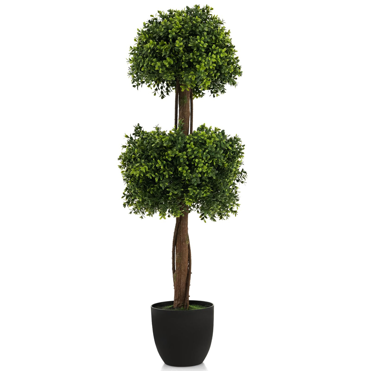 Goplus 40” Artificial Boxwood Topiary Ball Tree
