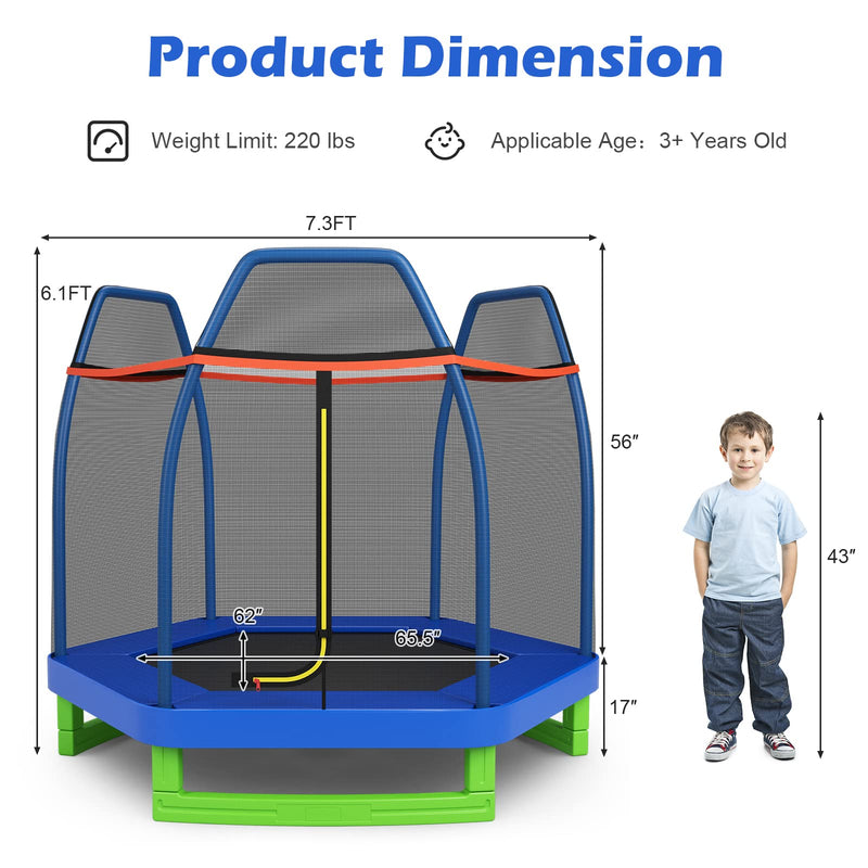 Load image into Gallery viewer, Goplus 7FT Trampoline for Kids, ASTM Approved Trampoline for Boys Girls Outdoor Indoor
