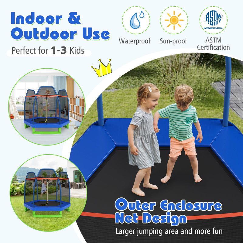 Load image into Gallery viewer, Goplus 7FT Trampoline for Kids, ASTM Approved Trampoline for Boys Girls Outdoor Indoor
