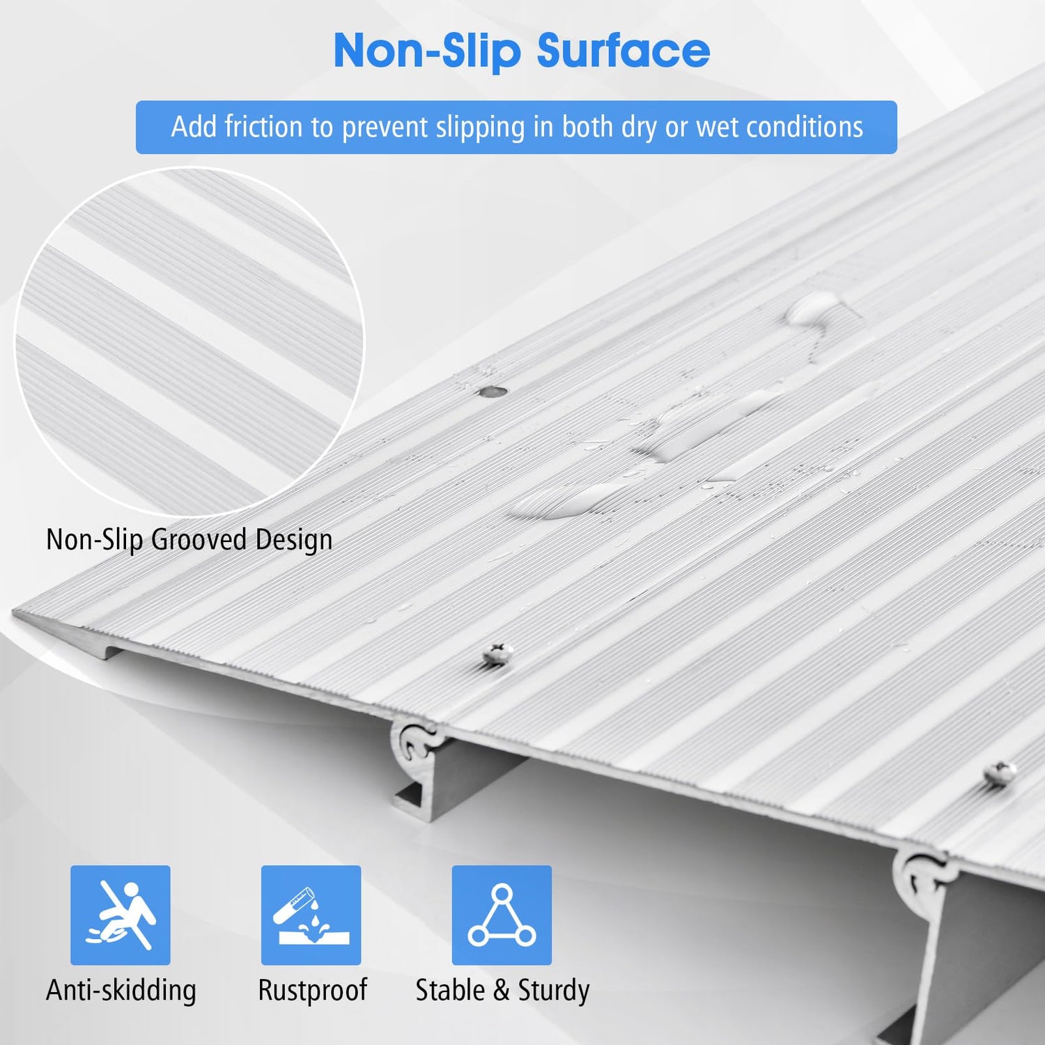 Goplus Door Threshold Ramp, 3" Rise Threshold Ramps for Doorways with ...