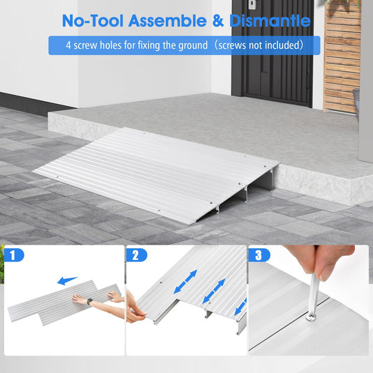 Goplus Door Threshold Ramp, 3" Rise Threshold Ramps for Doorways with Non-Slip Surface