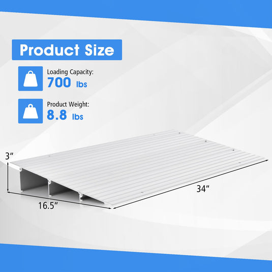 Goplus Door Threshold Ramp, 3" Rise Threshold Ramps for Doorways with Non-Slip Surface