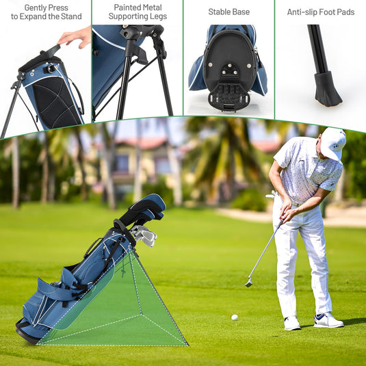 Goplus Golf Stand Bag, Lightweight Golf Club Bag with 4 Way Top Dividers