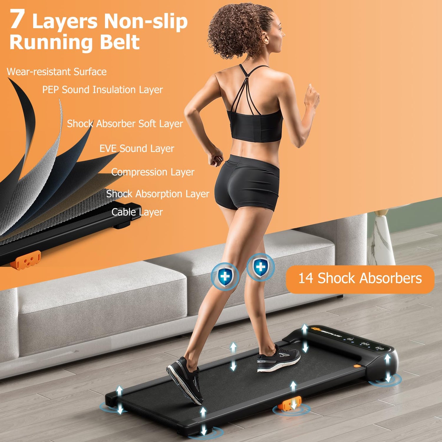 Goplus Walking Pad, Under Desk Treadmill for Home and Office GoplusUS