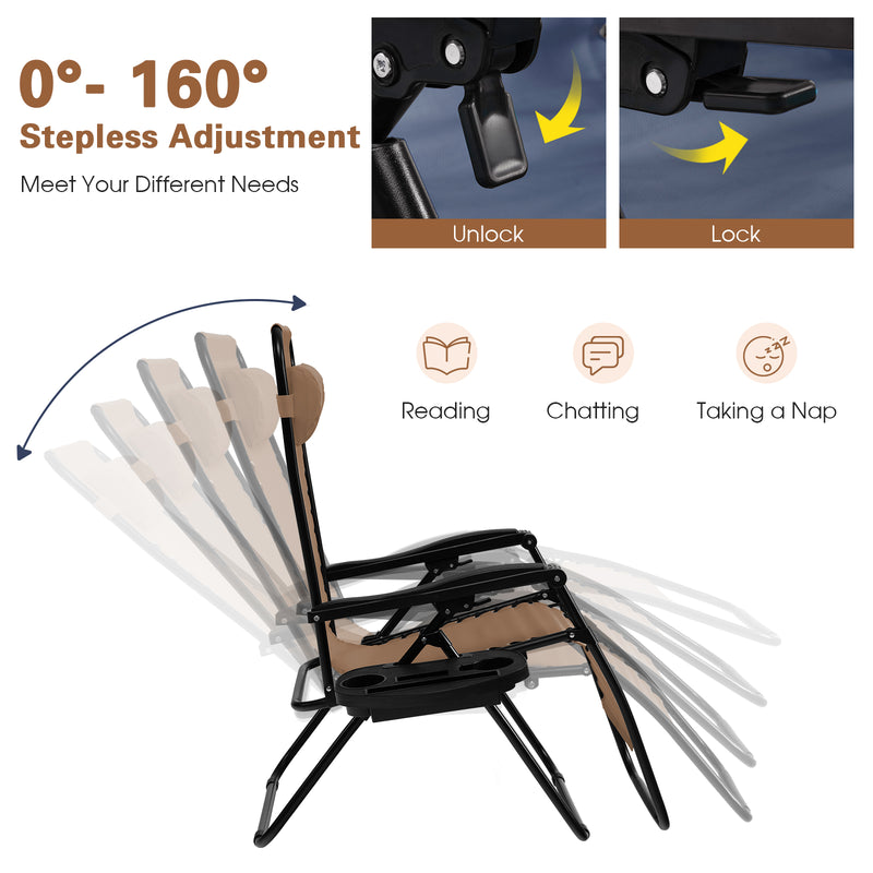 Load image into Gallery viewer, Goplus Folding Zero Gravity Reclining Lounge Chairs
