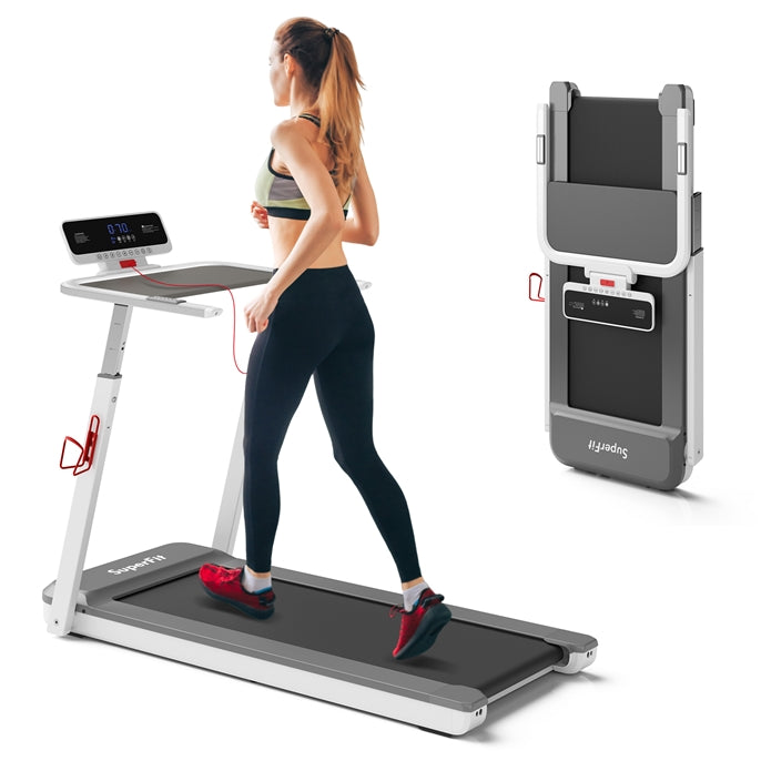 Load image into Gallery viewer, Goplus 3HP FoldableTreadmill, Folding SuperFit Treadmill with Desk
