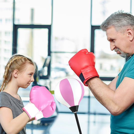 Goplus Punching Bag for Kids, Boxing Set with Gloves, Height Adjustable Stand