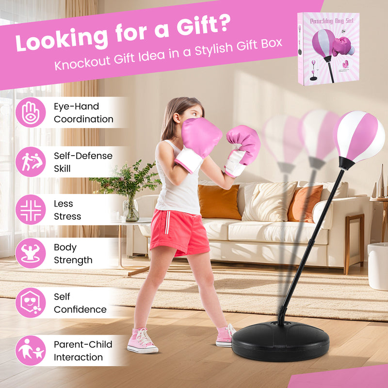 Load image into Gallery viewer, Goplus Punching Bag for Kids, Boxing Set with Gloves, Height Adjustable Stand
