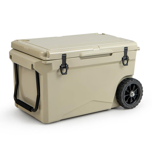 Goplus Cooler, Portable Ice Chest with All-Terrain Wheels