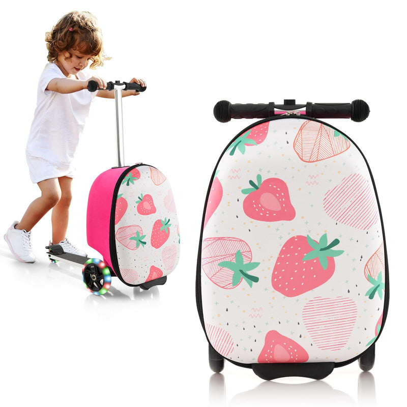 Load image into Gallery viewer, Goplus 2-in-1 Ride On Suitcase Scooter for Kids, Carry on Luggage with LED Flashing Wheels, Waterproof Shell
