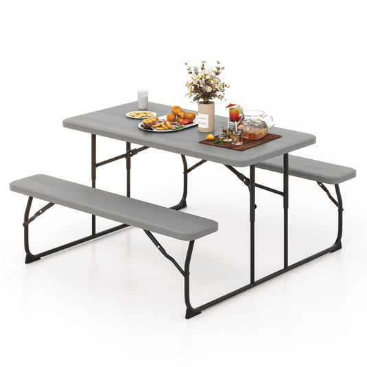 Goplus Foldable Picnic Table with Benches