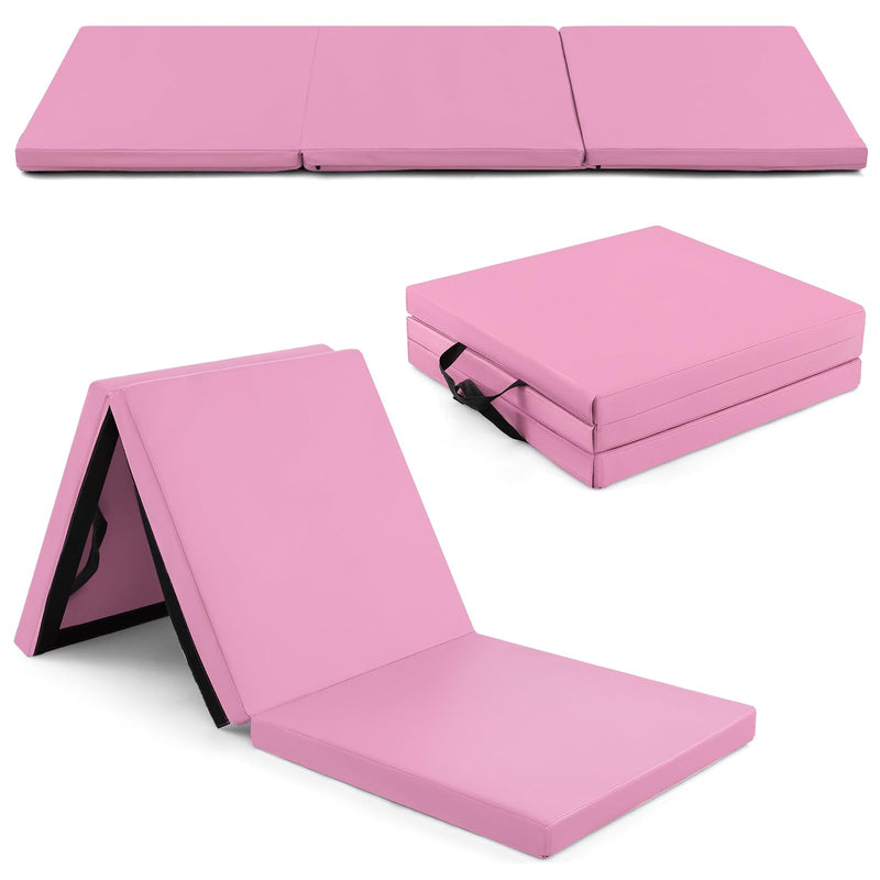 Load image into Gallery viewer, Goplus Folding Gymnastics Mat, 6¡¯ x 2¡¯ x 2¡¯¡¯ Thick Tri-Fold Exercise Tumbling Mat w/Carrying Handles
