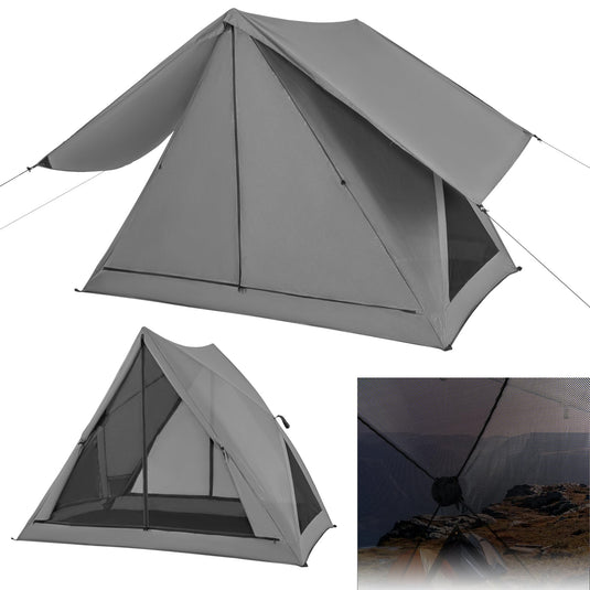 Goplus Pop-up Camping Tent 2-3 Person, 360° One-Way See-Through Family Tent, Waterproof Windproof 4-Season Shelter Tent