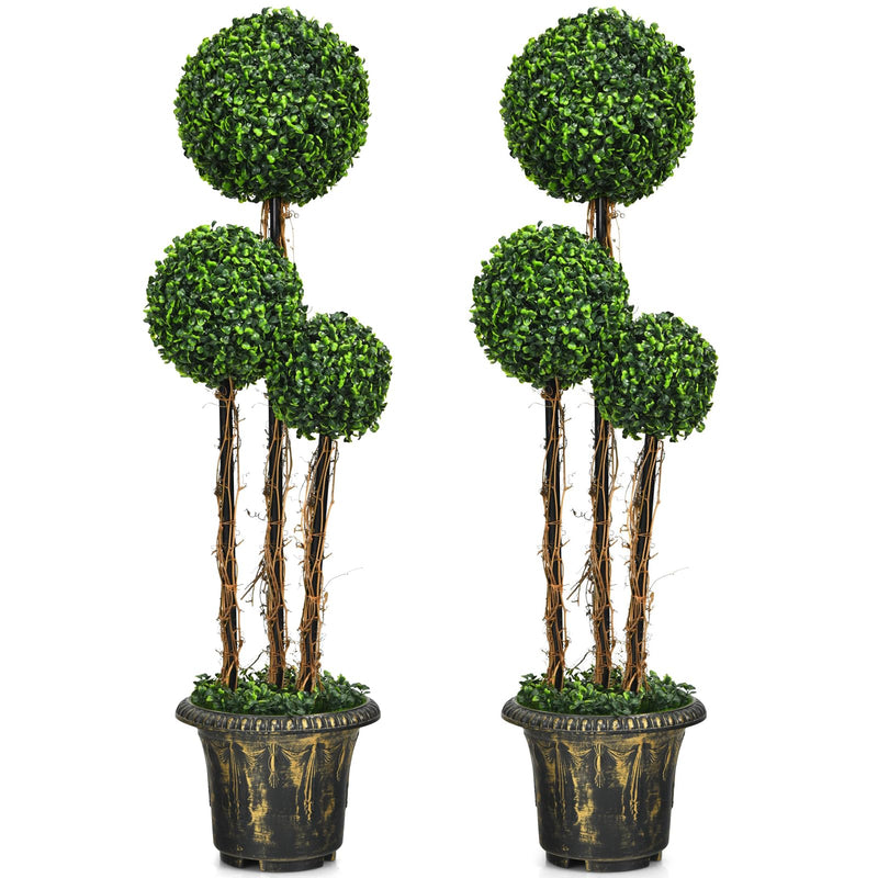Load image into Gallery viewer, 4 Ft Artificial Boxwood Topiary Tree
