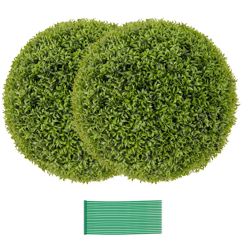 Load image into Gallery viewer, Goplus 2 PCS 20 Inch Artificial Plant Topiary Ball, Round Faux Boxwood Balls Outdoor with Sun-Protective PE Leaves
