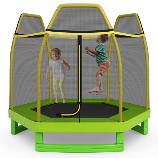 Goplus 7FT Trampoline for Kids, ASTM Approved Trampoline for Boys Girls Outdoor Indoor