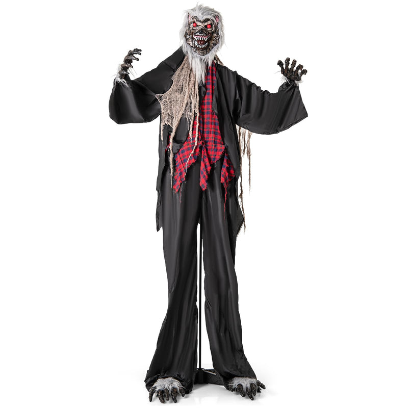 Load image into Gallery viewer, Goplus 8.2 Ft Halloween Animatronics, Sound-Activated Werewolf with Light-up Eyes &amp; Scary Sounds
