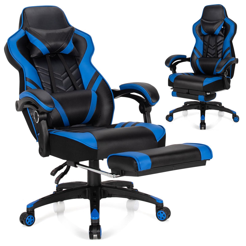 Load image into Gallery viewer, Goplus Gaming Chair, Computer Chair with Footrest and Lumbar Support
