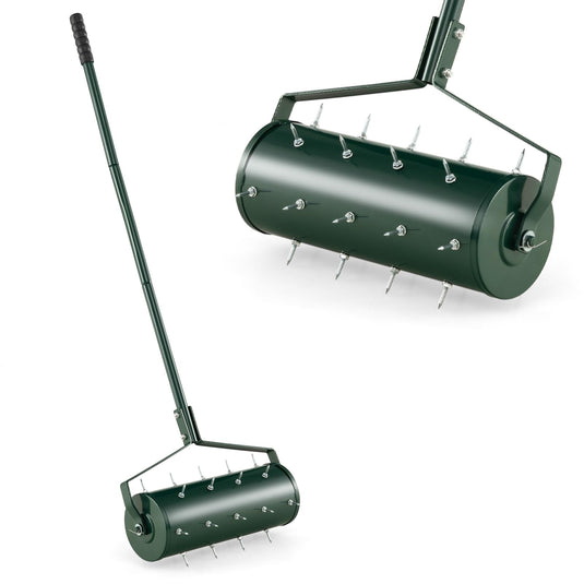 Goplus Rolling Lawn Aerator, Filled with Sand or Stone