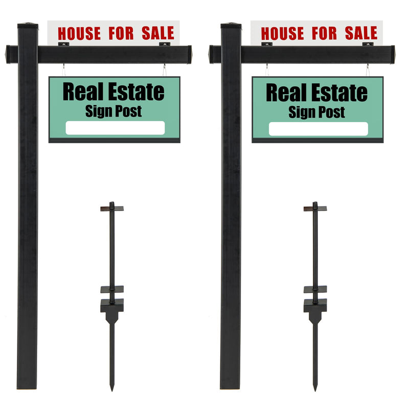 Load image into Gallery viewer, Goplus Real Estate Sign Posts,Vinyl Realtor Sign Post (4” x 4” x 72”) with Flat Cap for Open House and Home for Sale
