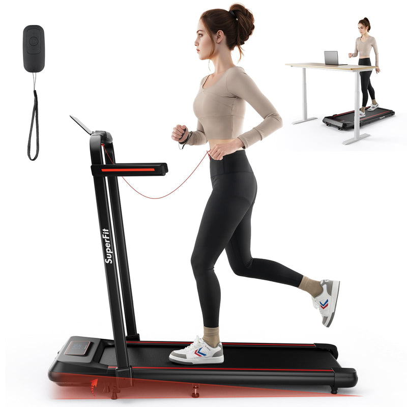 Load image into Gallery viewer, Goplus 2 in 1 Folding Treadmill with Incline, 3.0HP Walking Pad, 265lb Capacity Under Desk Treadmill with Remote Control, APP and LED Display
