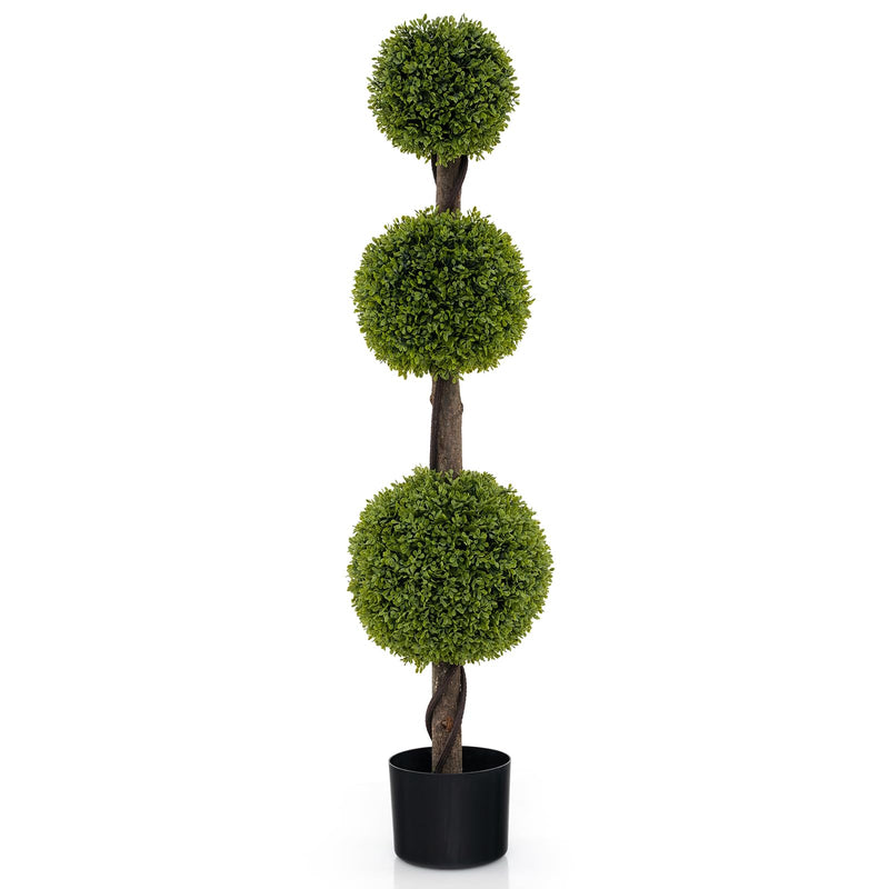 Load image into Gallery viewer, Goplus 4ft Artificial Boxwood Topiary Ball Tree, Faux Potted Plants Cypress Tree with Weighted Pot
