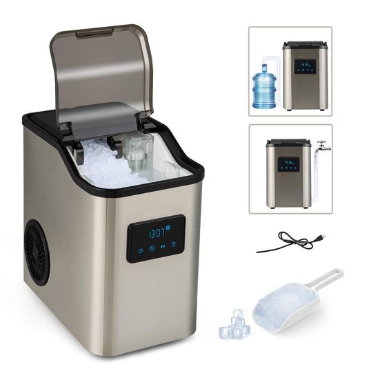 Nugget Ice Maker Countertop, 60 Lbs/24H, Pebble Ice Machine with Self-Cleaning