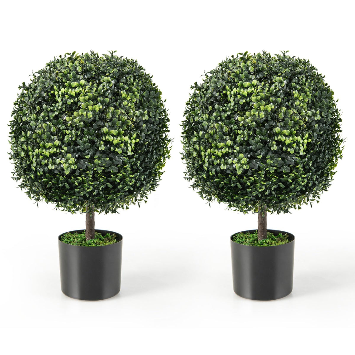 Goplus 22” Artificial Boxwood Topiary Ball Tree