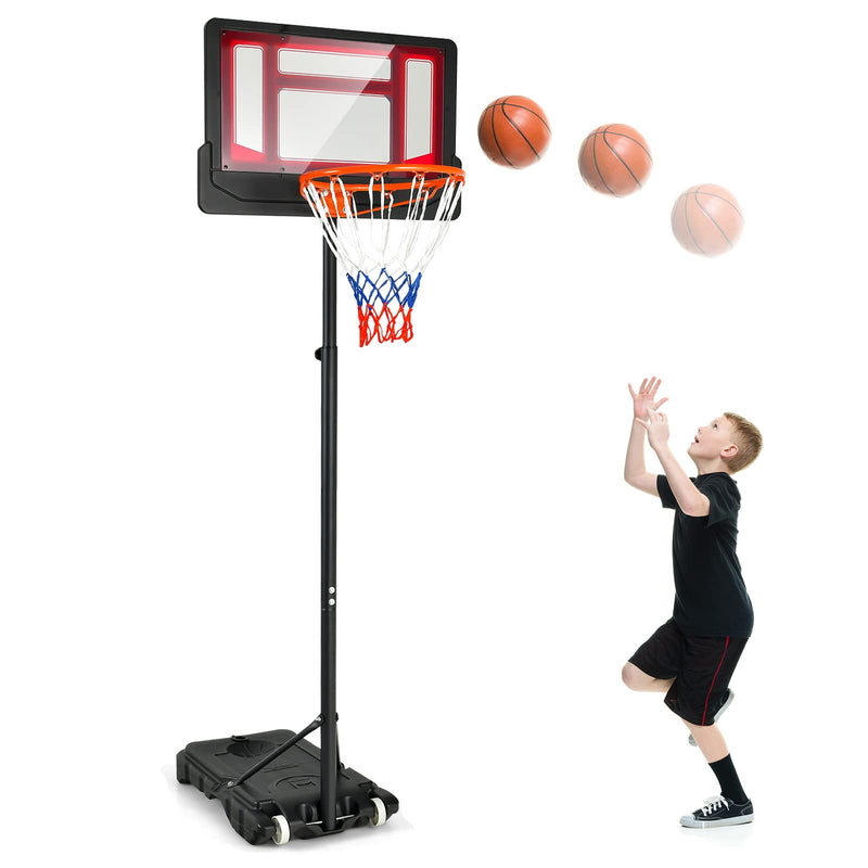 Load image into Gallery viewer, Goplus Portable Basketball Hoop, Basketball Goal with 4.3 FT-8.2 FT Adjustable Height
