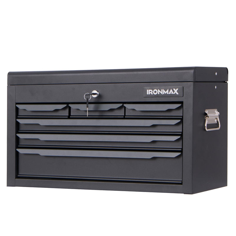 Load image into Gallery viewer, Goplus Steel Tool Box, 24” Tool Chest Case with 6 Drawers, Top Storage, Automatic Lock, Ball Bearing Slides &amp; EVA Liners
