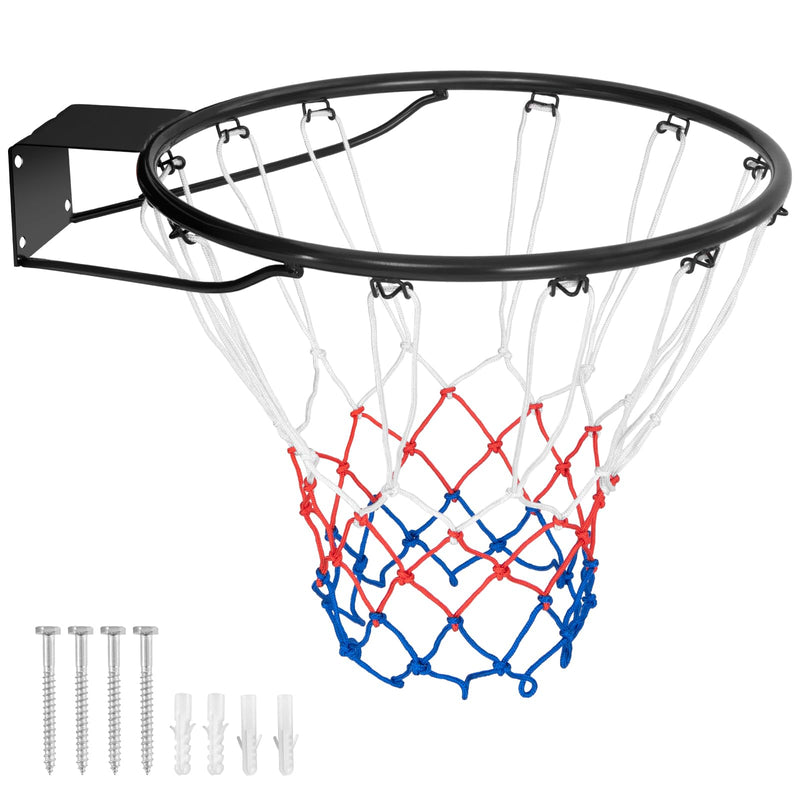 Load image into Gallery viewer, Goplus 18’’/15’’ Replacement Basketball Rim, Wall Door Mounted Basketball Hoop with All Weather Net
