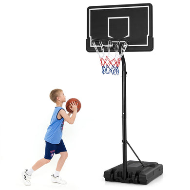 Goplus Portable Outdoor Basketball Hoop, 6.9-8.5 FT Adjustable Basketball Goal System w/Fillable Base