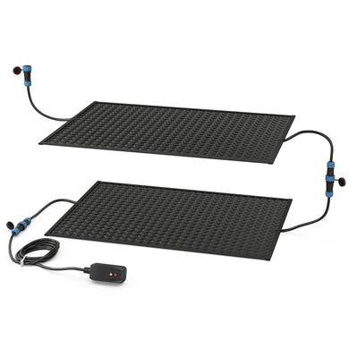 Goplus Heated Snow Melting Mat, Heated Outdoor Mat for Winter Snow Removal with 3 in/h Speed (20” x 30” with Power Cord + Without Power Cord)