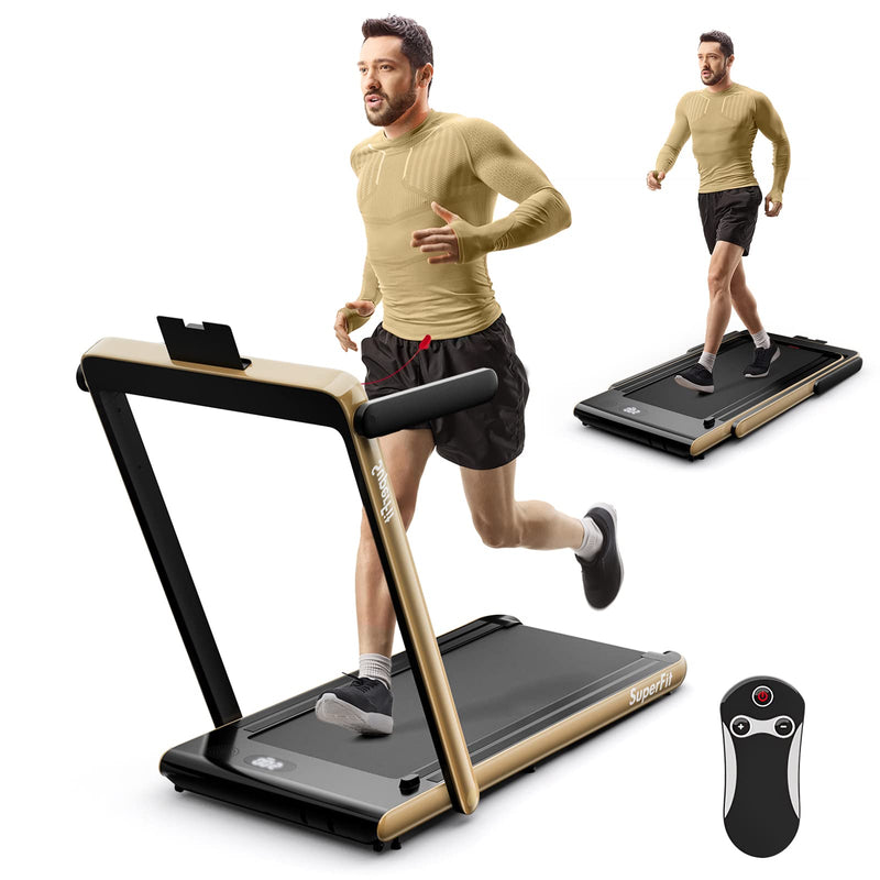 Load image into Gallery viewer, Goplus 2 in 1 Under Desk Treadmill, Gold

