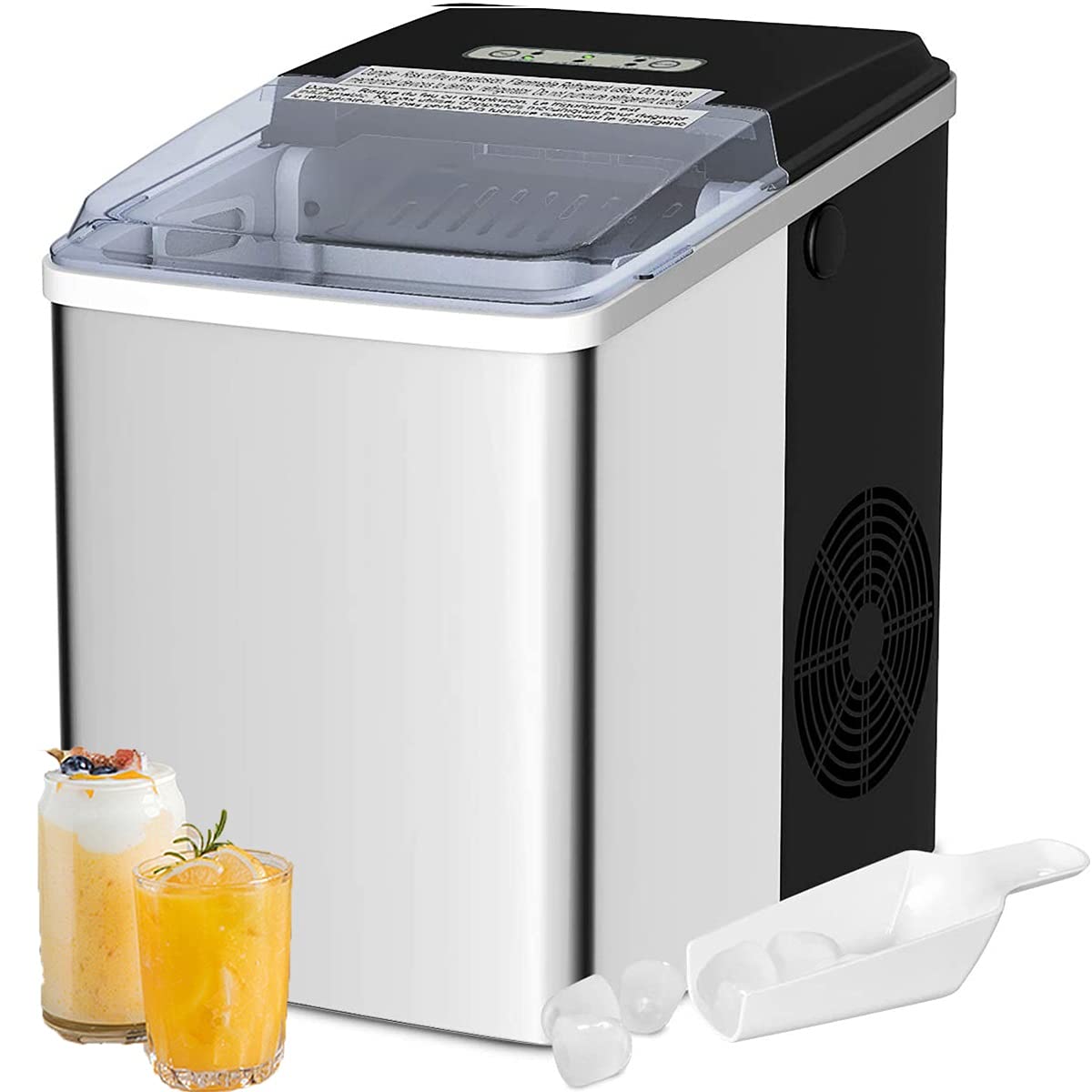 Ice Makers Machine 26.5 LBS/24 Hour Electric Portable Ice Making Machine with Self-Cleaning