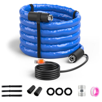 Goplus 25FTHeated Water Hose for RV, Heated Drinking Water Hose in Temperature Down to -45℉ with 3/4” GHT Adapter