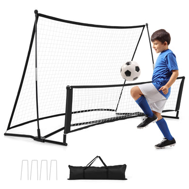 Goplus Soccer Trainer 80”x40”, 2-in-1 Soccer Rebounder Net with Carrying Bag