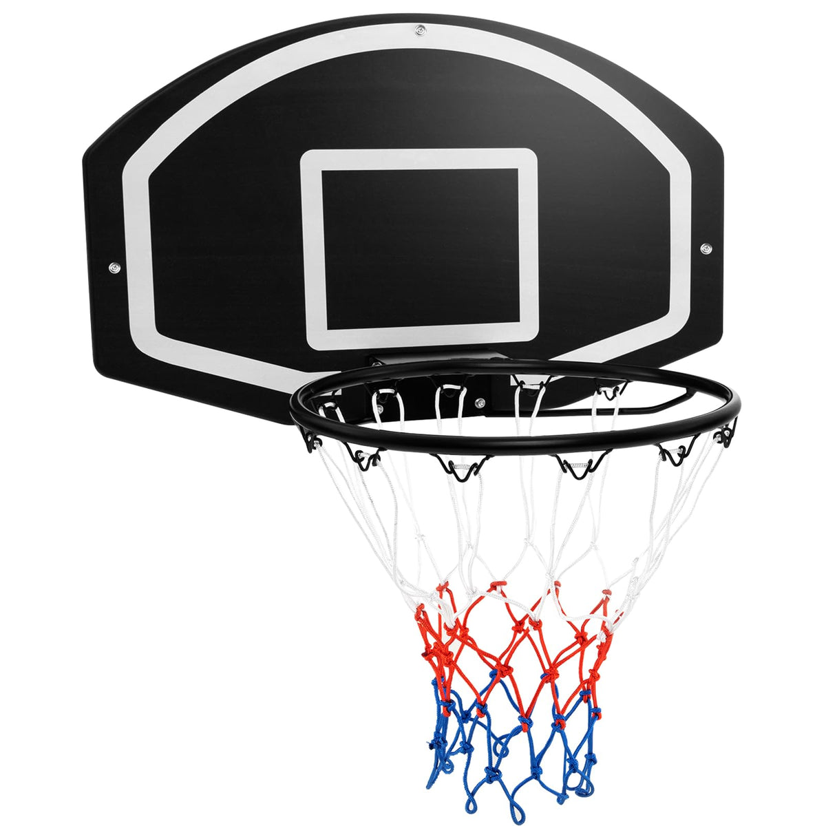 Goplus Wall Mount Basketball Hoop, 28.5’’ x 18’’ Large Backboard with 17’’ Rim, Shatter-Proof Backboard