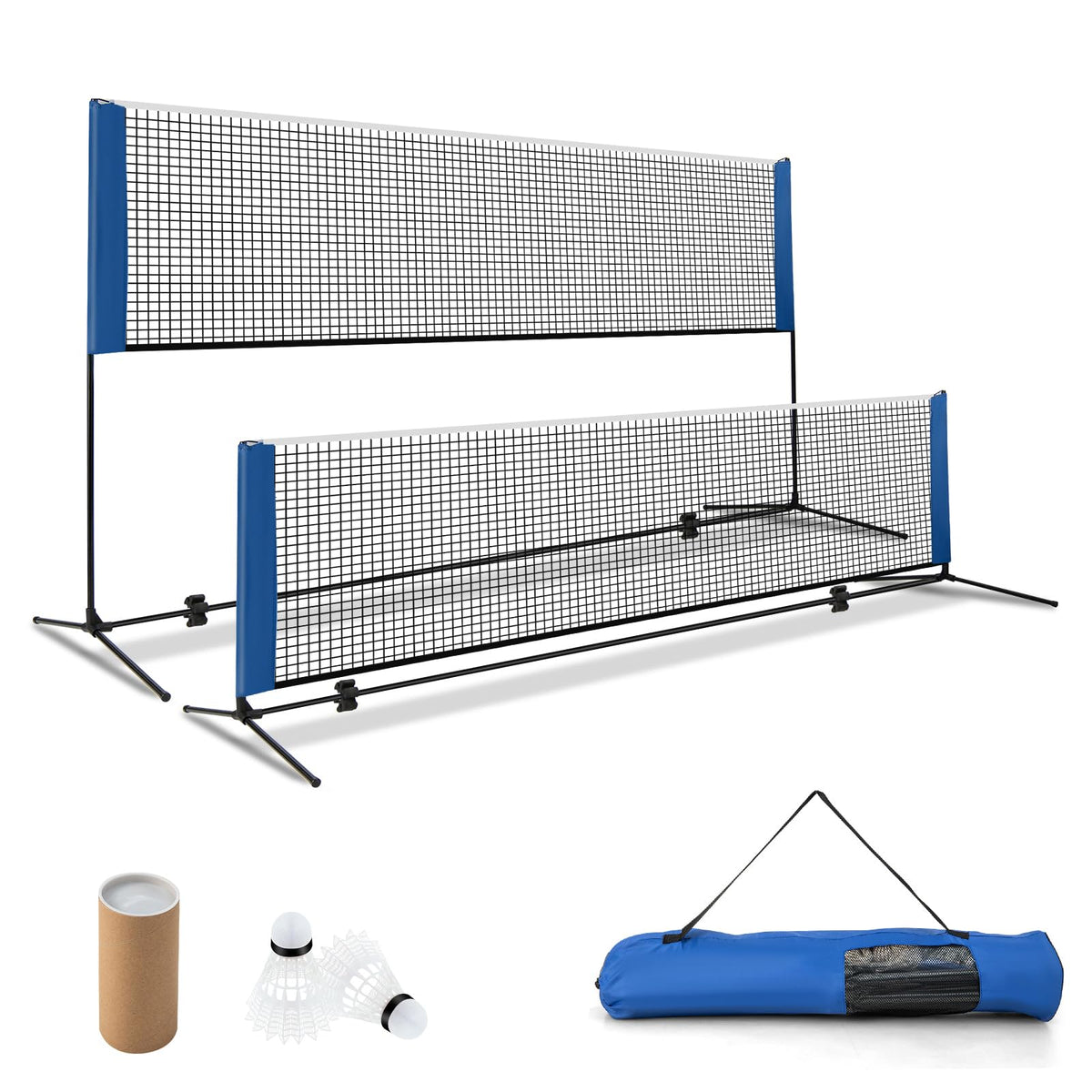 Goplus Portable Badminton Net Set, 10FT Volleyball Pickleball Net