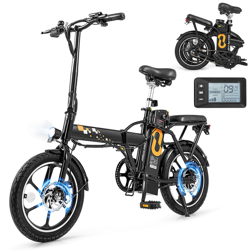 Load image into Gallery viewer, Goplus Electric Bike for Adults, 16&quot; Folding Ebike w/Pedals, 650W Brushless Motor, 42V 10.4Ah Removable Battery
