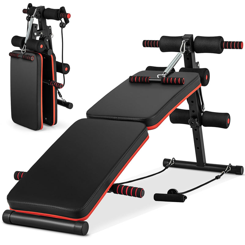 Load image into Gallery viewer, Goplus 7 in 1 Sit up Bench, Foldable Workout Bench w/4 Position Adjustable Height
