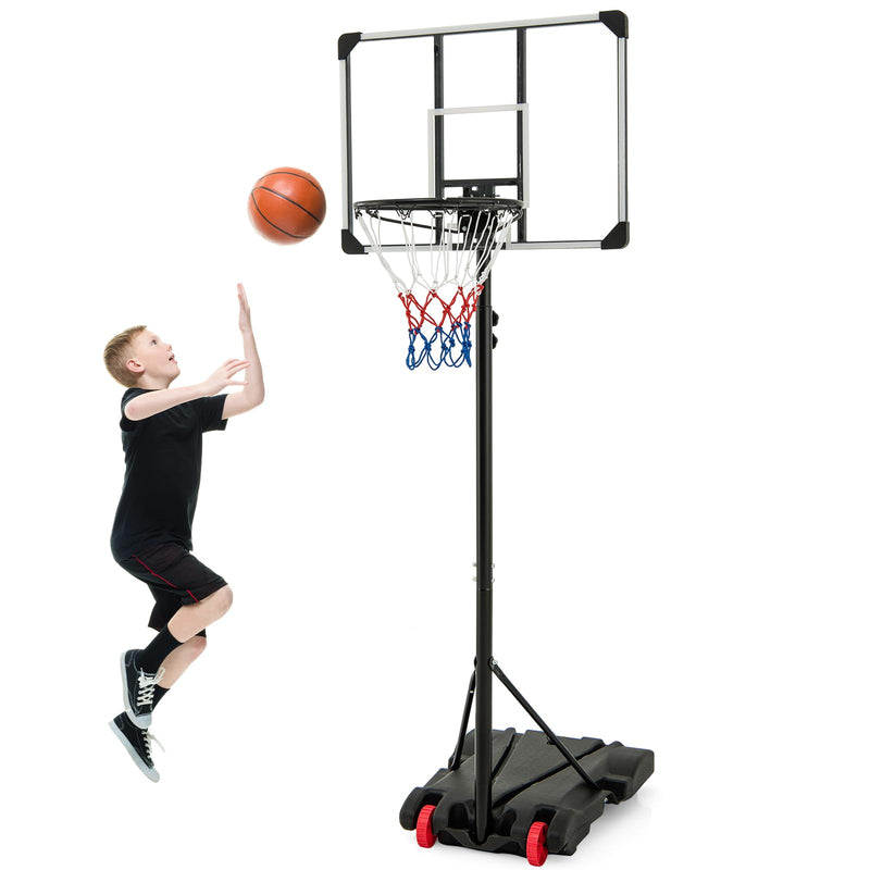 Load image into Gallery viewer, Goplus Portable Basketball Hoop Outdoor, 5.9FT-6.9FT Height Adjustable Basketball Goal System w/Fillable Base
