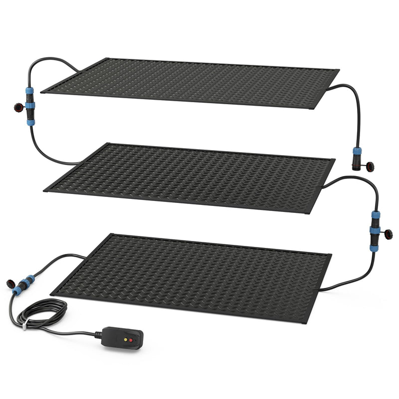 Load image into Gallery viewer, Goplus Heated Snow Melting Mat, Heated Outdoor Mat for Winter Snow Remova (20” x 30” with Power Cord + 2*Without Power Cord)
