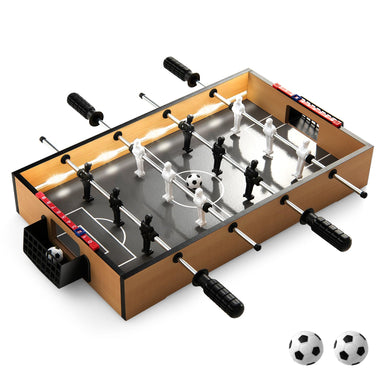 Goplus Foosball Table, 20 Inch Mini Soccer Game Table with LED Lights, 2 Footballs, Non-Slip Handle