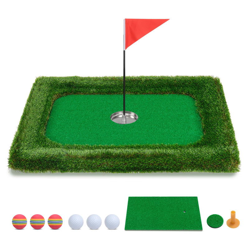 Load image into Gallery viewer, Goplus Floating Golf Green for Pool, Chipping Green Mat w/Hitting Mat, Golf Balls, Rectangle, 37.5&quot; x 25.5&quot;
