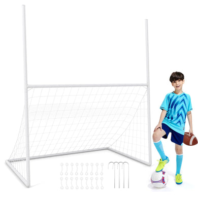 Goplus 2 in 1 Soccer Goal, Football Field Goal w/ 4 Ground Stakes, 5.5 ft x 3.5 ft x 7 ft