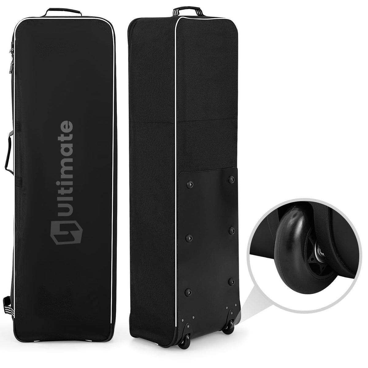 Goplus Golf Travel Bag with Wheels, Portable Golf Club Travel Bag with 3 Pull Handles