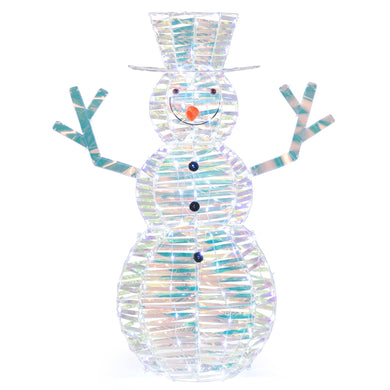 Goplus 4 FT Lighted Christmas Snowman, Light-up Xmas Holiday Decoration with 100 LED Lights